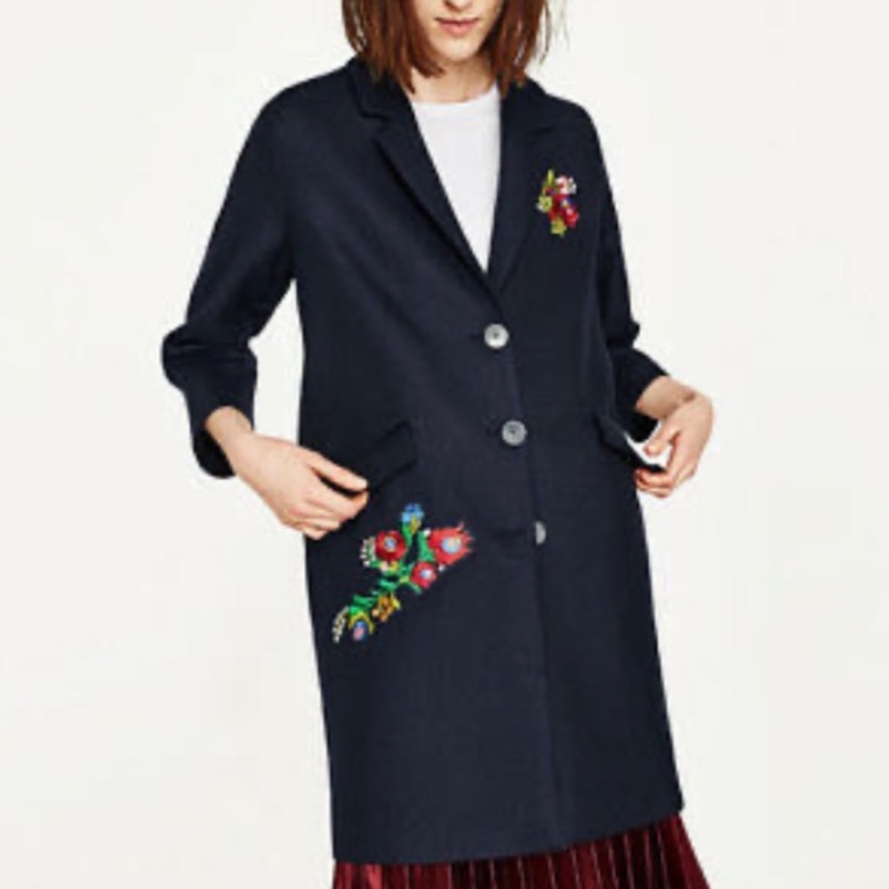 Zara, navy blue coat with detail